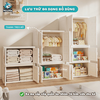 Kệ Tủ Đựng Đồ Đa Năng Có Ngăn Treo Quần Áo, Tủ Để Đồ Gấp Gọn Decor Không Gian Siêu Xinh (Mẫu Mới 2026)
