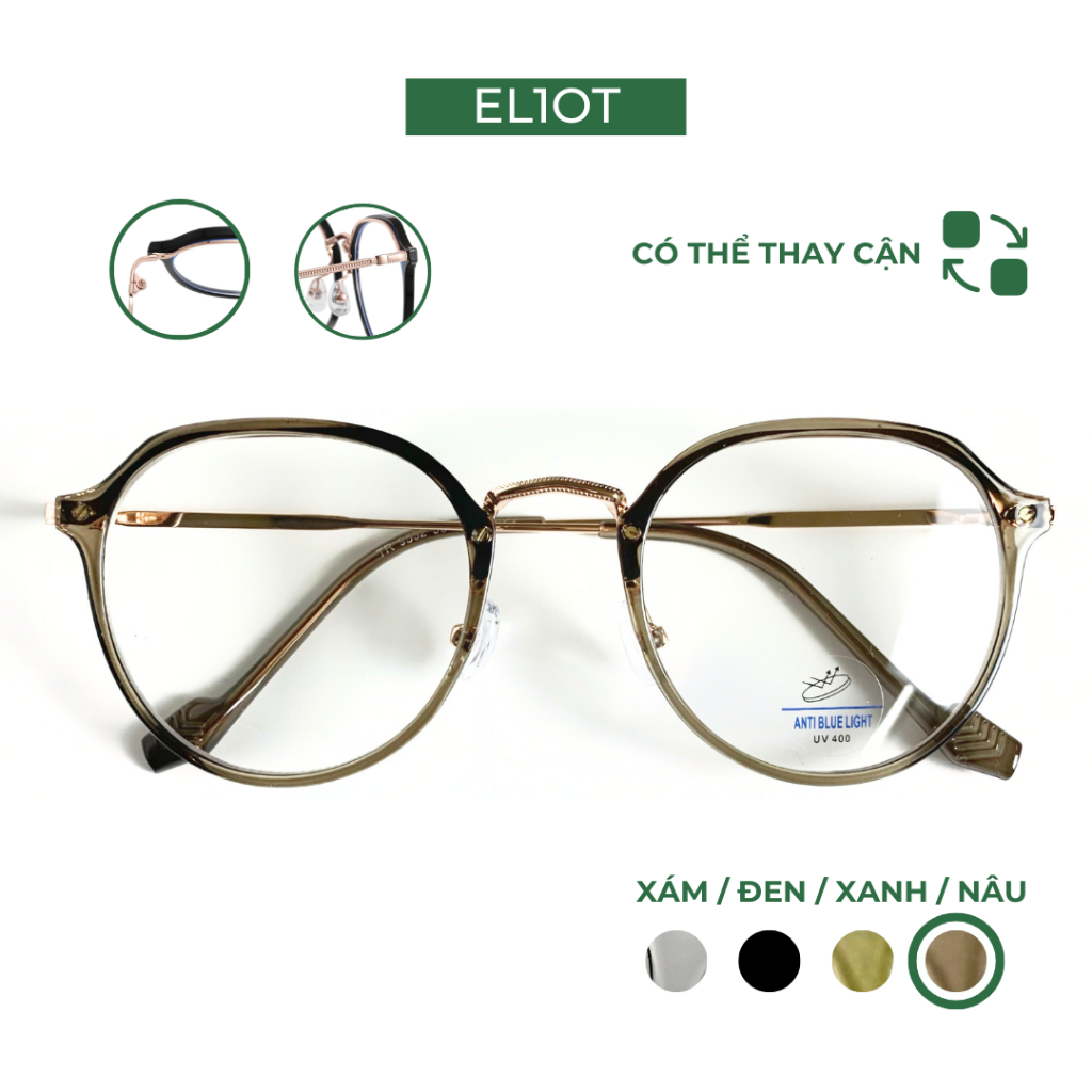 Gọng kính tròn ELIOT EYEWEAR chất liệu nhựa dẻo phụ kiện thời trang nam nữ nhiều màu sắc 8076