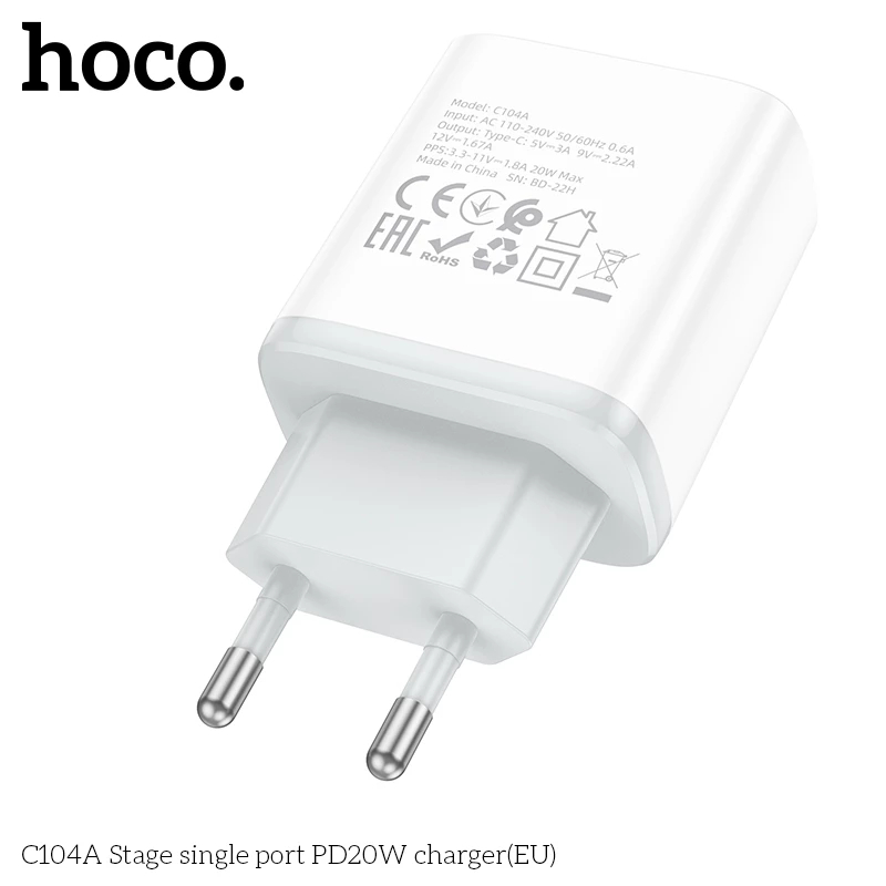 Củ Sạc Hoco C104A 20w Cốc sạc HOCO C104A Stage single port PD20W