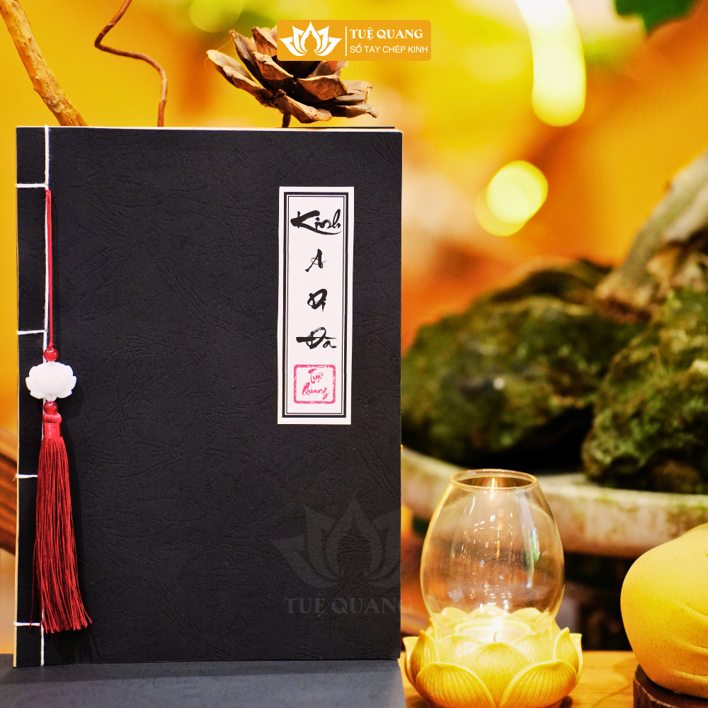 Sổ chép Kinh Combo 3 quyển vở chép Kinh In Mờ Giấy Cổ Cao Cấp (Tặng Bút, Ngòi bút, Vòng) - Tuệ Quang