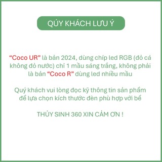 Đèn Coco UR Máng Nhôm - Phiên Bản Mới 2024 - Chip Led RGB 3 in 1, Đỏ Cá Không Đỏ Nước