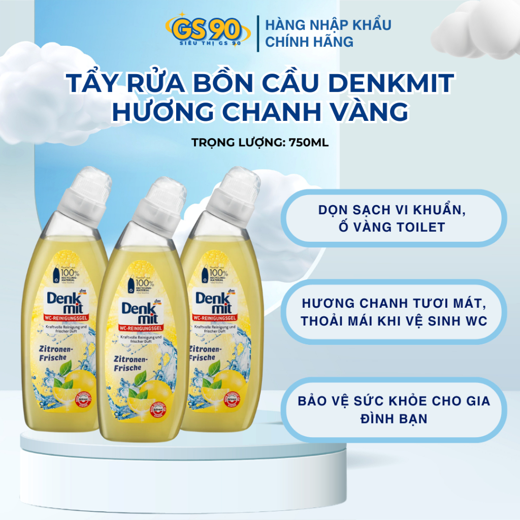 Nước Tẩy Rửa Bồn Cầu Nhà Vệ Sinh Domol 750ml Sạch Cặn Khử Mùi Hàng Chính Hãng