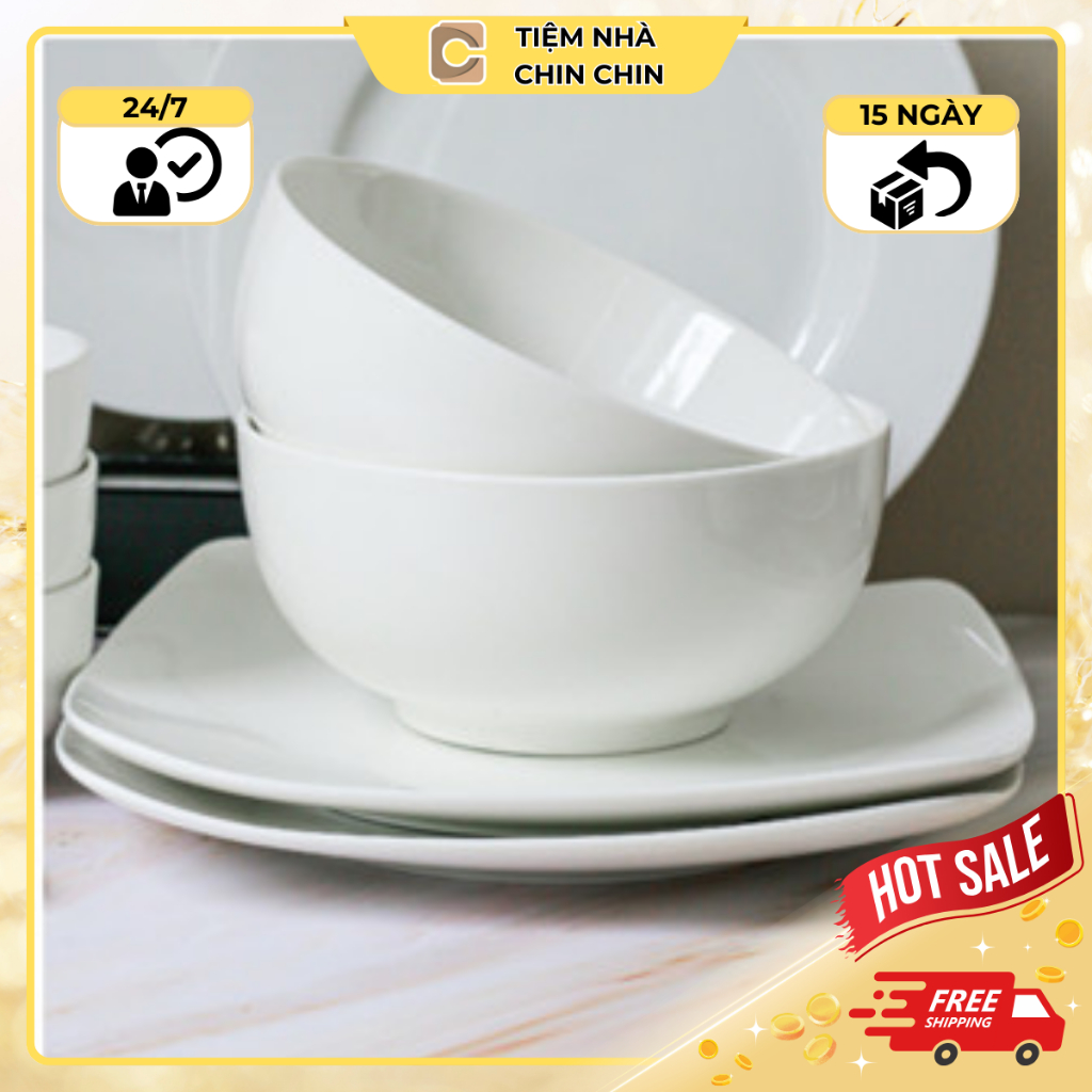 Bát Tô Sứ Trắng Dáng Khum Bát To Đựng Canh Ăn Phở Nhiều Size | Shopee ...