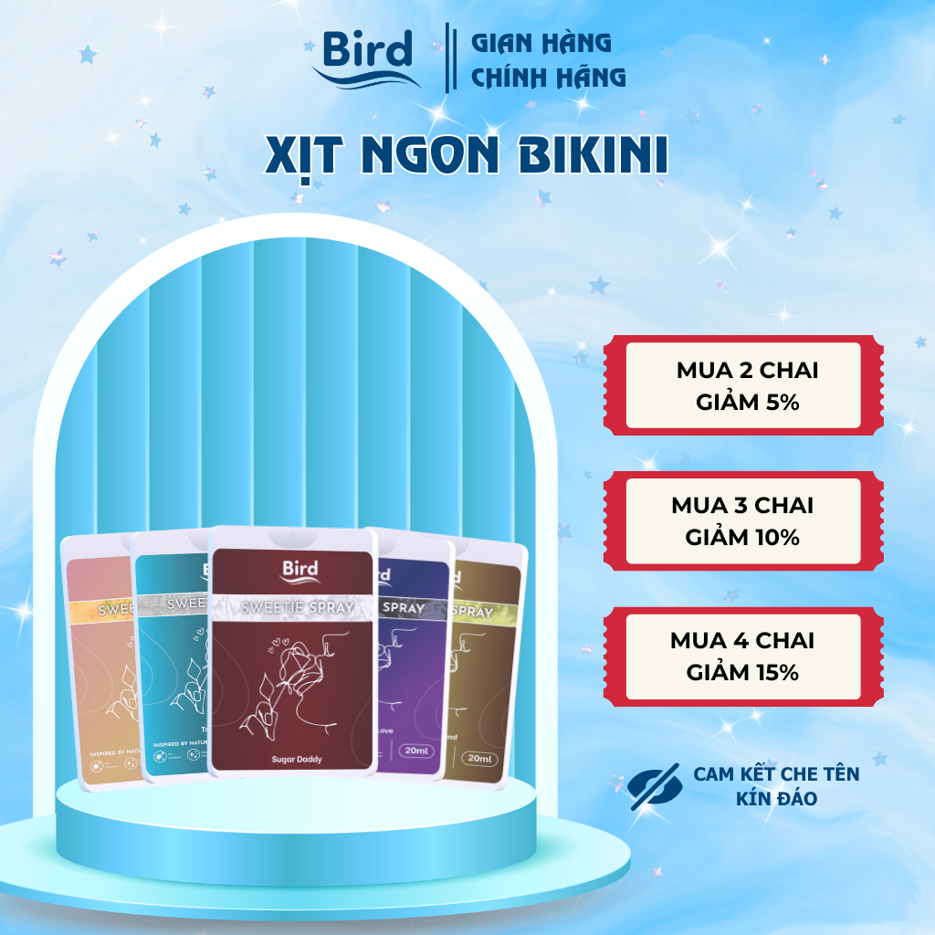 Xịt ngon vùng kín BIRD Sweetie Spray nàng tự tin lên đỉnh, chàng ăn hàu ngũ vị không ngán 20ml/lọ