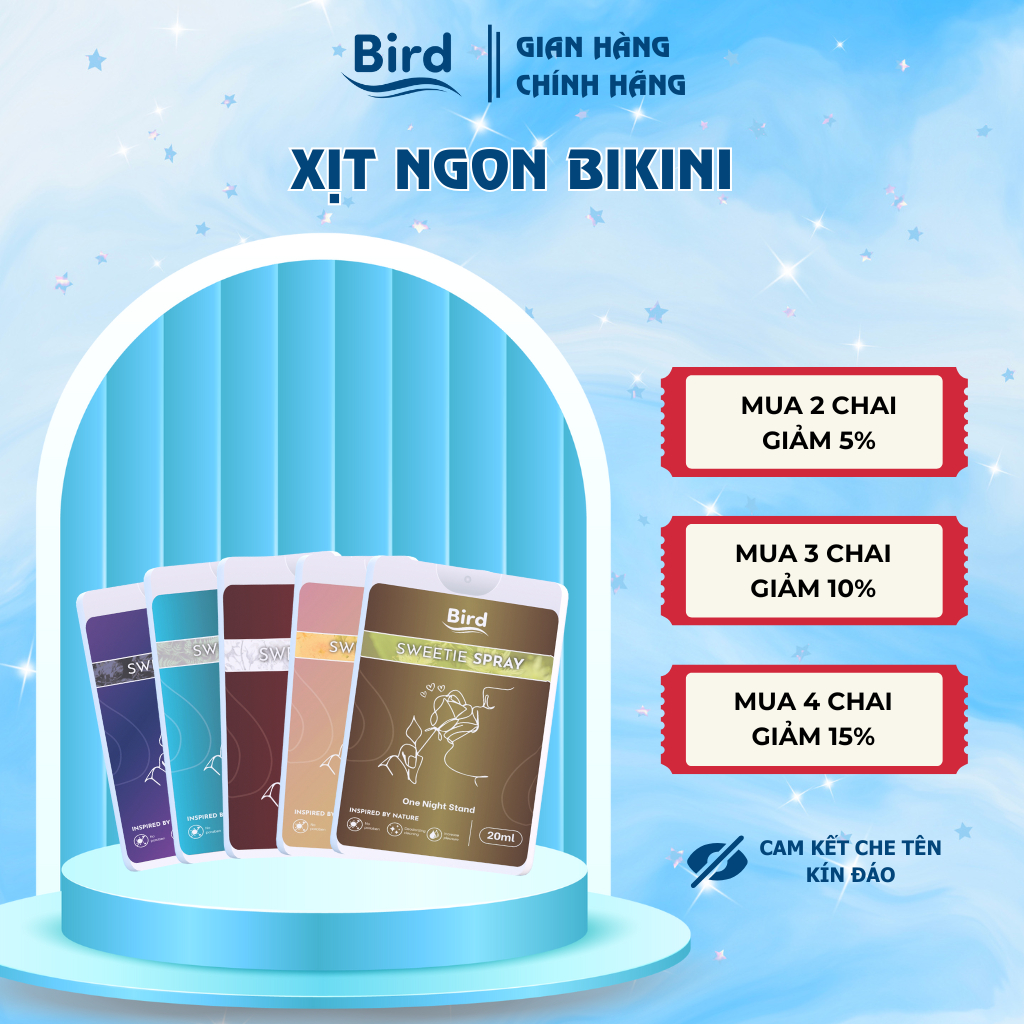Xịt ngon vùng bikini BIRD Sweetie Spray giúp nàng tự tin hơn, chàng ăn hàu nhiều mùi vị ngon 20ml/lọ
