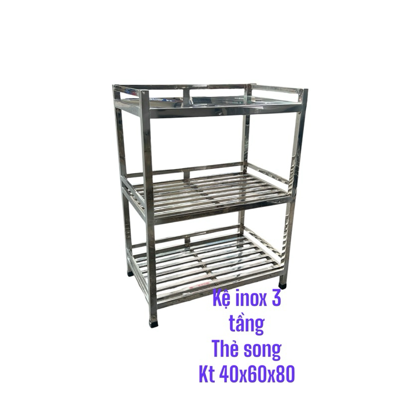 kệ bếp inox để lò vi sóng bếp ga 3 tầng đủ kích thước( nhận đặt hàng theo yêu cầu)
