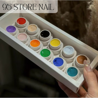 Set gel vẽ QINGYOU 12 màu chính hãng cao cấp - gel vẽ hoạt hình tông màu pastel siêu đặc