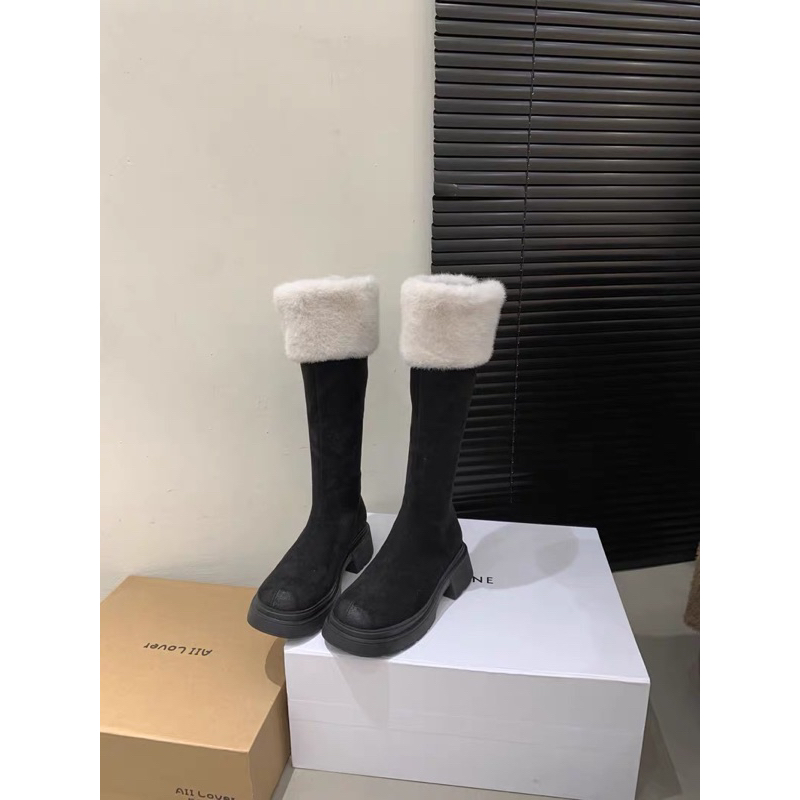 Boot cổ lông đế bánh mì