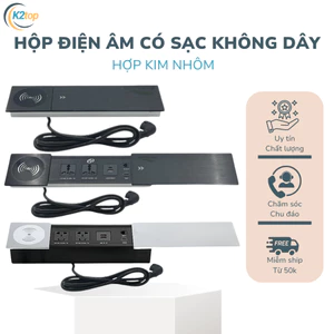 HỘP ĐIỆN ÂM BÀN CAO CẤP CÓ TÍNH NĂNG SẠC KHÔNG DÂY, USB 5V 2A, HDMI, LAN, NGUỒN 220V 3 CHẤU [K2TOP]