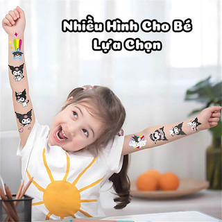 Set 20 Hình Xăm Dán Tạm Thời Cho Bé Kuromi Hello Kitty Melody Combo Hình Xăm Chống Thấm Nước Không Độc Hại An Toàn