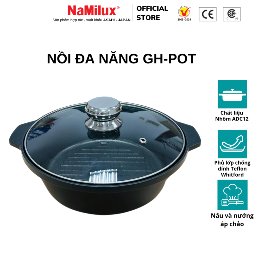 Nôi Đa Năng GH POT│Đúc Nguyên Khối Từ Nhôm ADC12│Mặt Nồi Phủ Lớp Chống ...