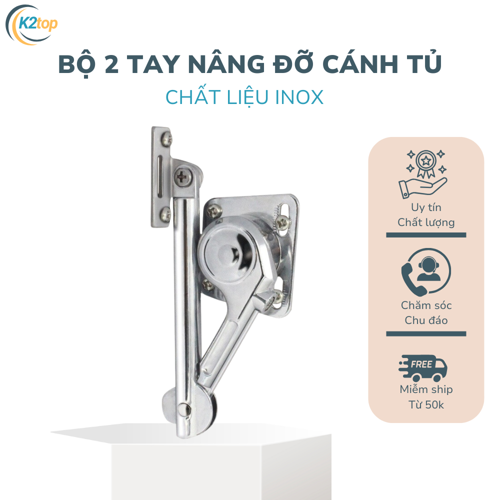 Bộ 2 Tay Nâng Đỡ Cánh Tủ Cao Cấp Inox - Bộ 2 ChiếC