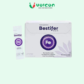 Sắt nước hướng đích Bestifer Mom cho mẹ bầu và sau sinh, giảm thiếu máu do thiếu sắt, hộp 24 gói
