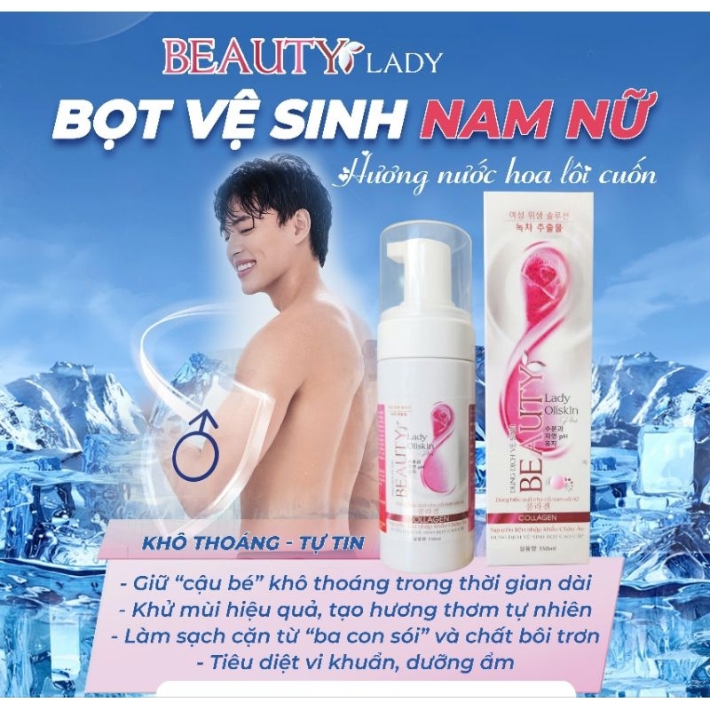 Bọt vệ sinh sinh BEUTYLADY khử mùi hôi hỗ trợ sạch hạt ngọc nam nữ