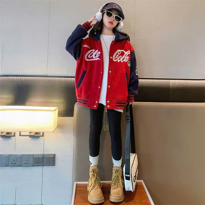 Áo khoác nỉ cho bé gái size đại BEESHOP có mũ áo 2 lớp D25028