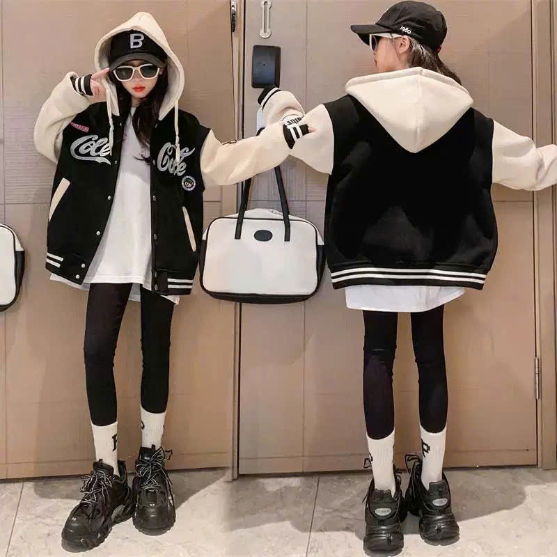Áo khoác nỉ cho bé gái size đại BEESHOP có mũ áo 2 lớp D25028