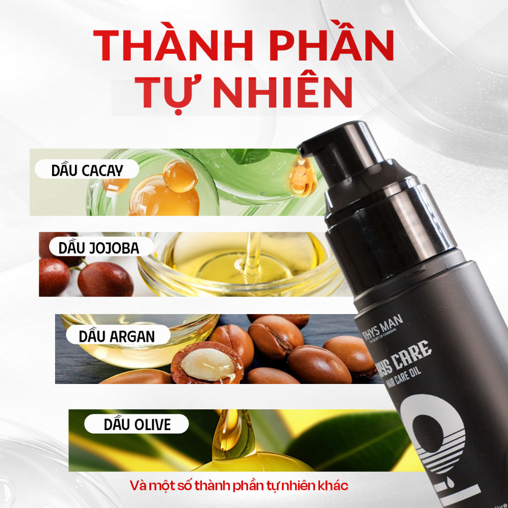 Ảnh Dầu dưỡng tóc hương nước hoa RHYS MAN giảm khô xơ, giúp tóc bóng mượt, chắc khoẻ Rhys Care 45ml 1