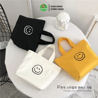 Túi Vải Canvas, Túi Xách Vải Đựng Cơm Văn Phòng, Túi Tote Nhỏ Phong Cách Tối Giản Hàn Quốc Minimalism