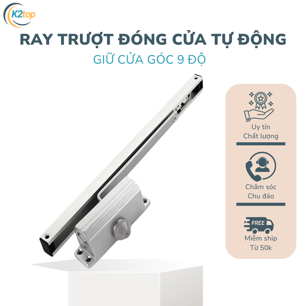 RAY TRƯỢT ĐÓNG CỬA TỰ ĐỘNG, DÙNG CHO CÁC LOẠI CỬA, CƠ CHẾ ĐÓNG ĐỆM CÓ THỦY LỰC GIẢM CHẤN, KIỂU MÁNG TRƯỢT [K2TOP]