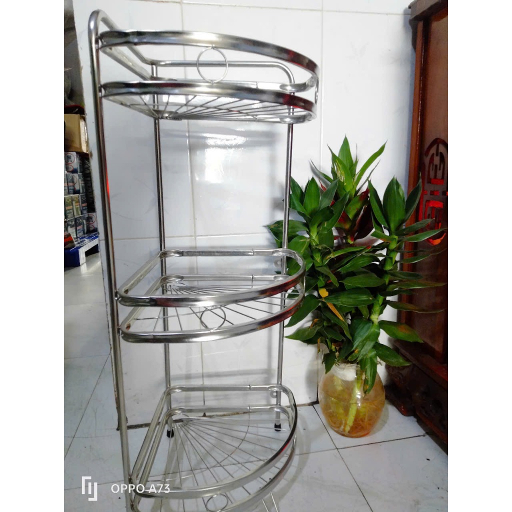 Kệ Góc Phòng Tắm Inox 3 Tầng