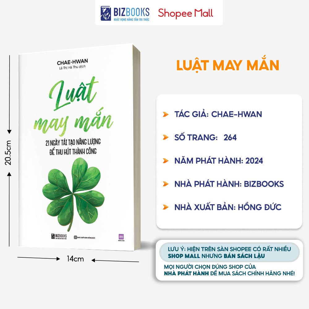 Sách Luật May Mắn: 21 Ngày Tái Tạo Năng Lượng Để Thu Hút Thành Công - Bizbooks