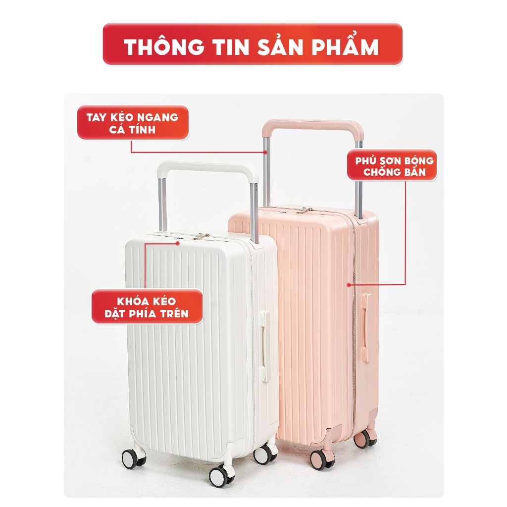 Ảnh Vali kéo du lịch SUNNY LUNA chính hãng size 20-24, xách tay-kí gửi hạn chế va đập 3