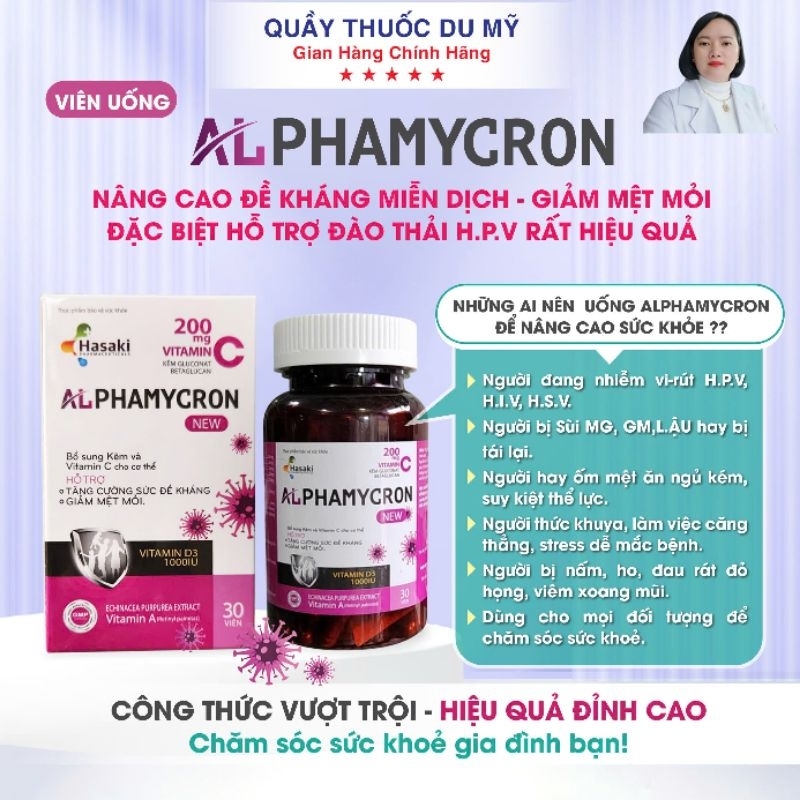 Combo chấm sùi ,mụn cóc,mắt cá chân humanvia atc 80% và 2 hộp viên uống alphamycron 30 vien