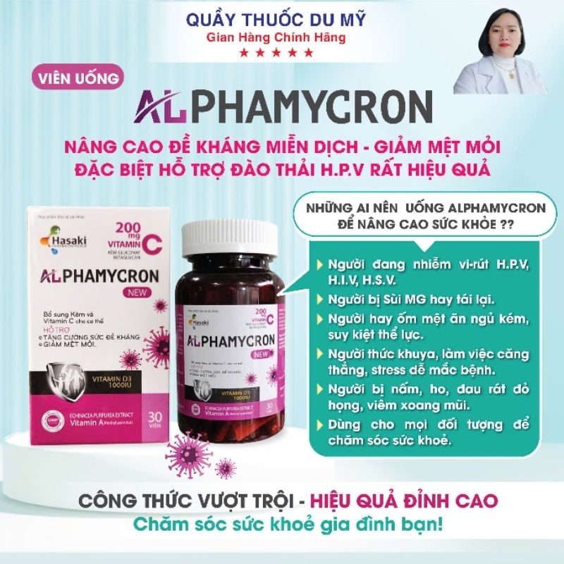 Combo chấm sùi ,mụn cóc,mắt cá chân humanvia atc 80% và 2 hộp viên uống alphamycron 30 vien