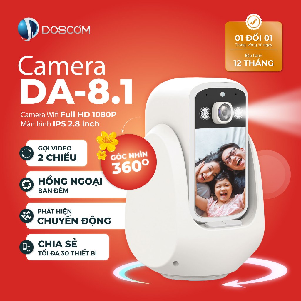 Camera WiFi Doscom Da8 - Hình ảnh thực tế