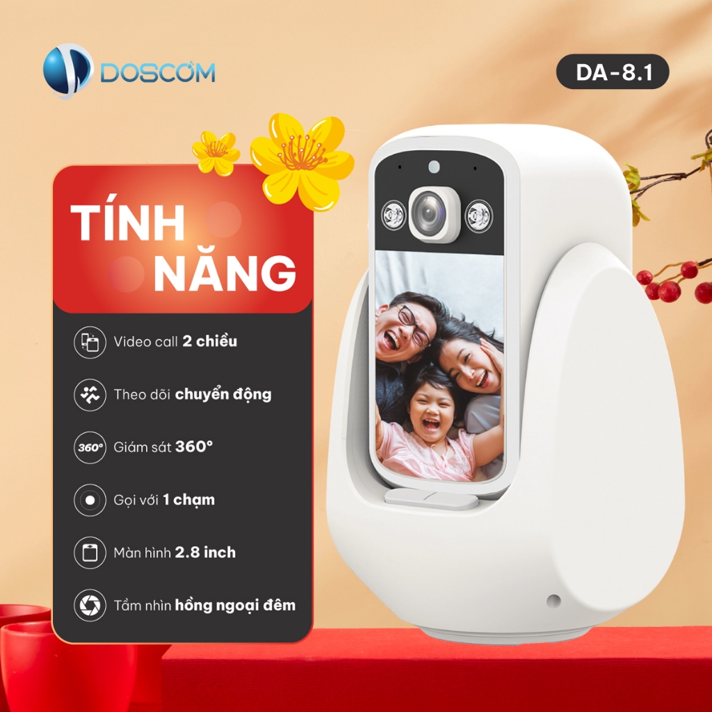 Thiết kế của Camera WiFi Doscom Da8 Cao Cấp
