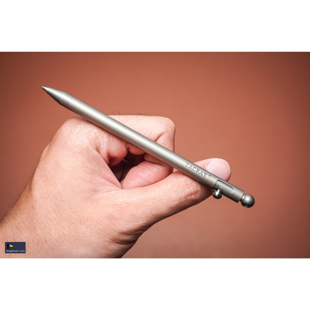 Bút Titanium Tacray TR-G2 (TRG2, móc khóa, lẫy Bolt action)