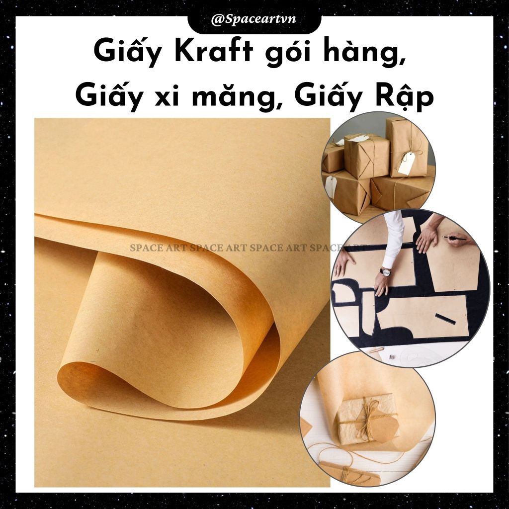 Giấy Kraft gói hàng, Giấy xi măng, Giấy rập size 54x79 cm (chỉ ship hỏa ...