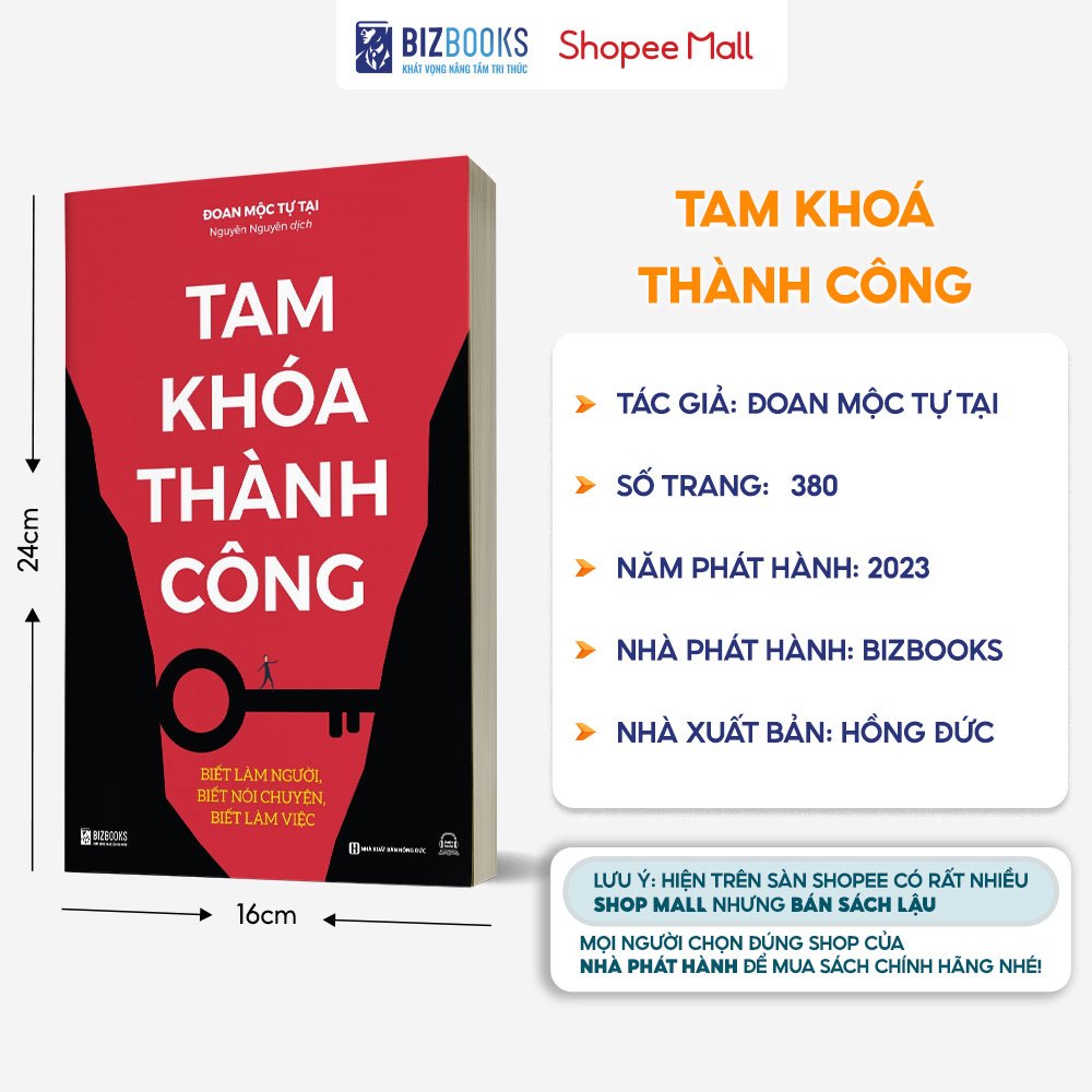 Sách Tam Khoá Thành Công - Biết Làm Người, Biết Nói Chuyện, Biết Làm Việc - Bizbooks