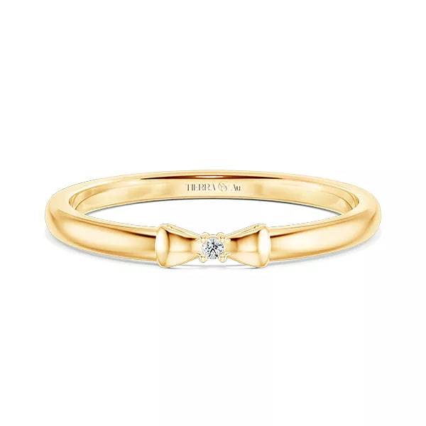 [CHAT TRƯỚC KHI ĐẶT] Nhẫn Thời Trang, Nhẫn Hẹn Ước Tierra FNN1208 Vàng 14K 18K Thiết Kế Đai Trơn, Hình Nơ Nhẹ Nhàng