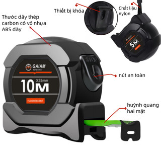 Thước dây có độ chính xác cao Dụng cụ đo băng đo công nghiệp và gia dụng chịu mài mòn