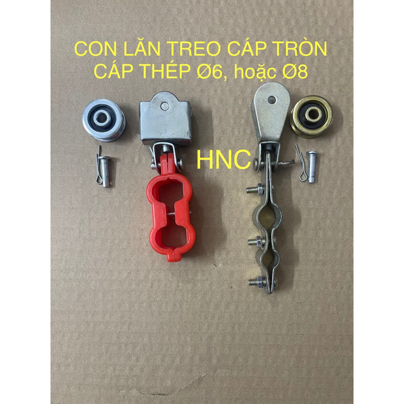 Ròng rọc cáp tròn, con lăn treo cáp tròn, ròng rọc chạy trên cáp thép ...