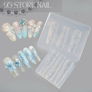 khuôn silicon làm hoa , bướm thuỷ tinh - làm charm nail
