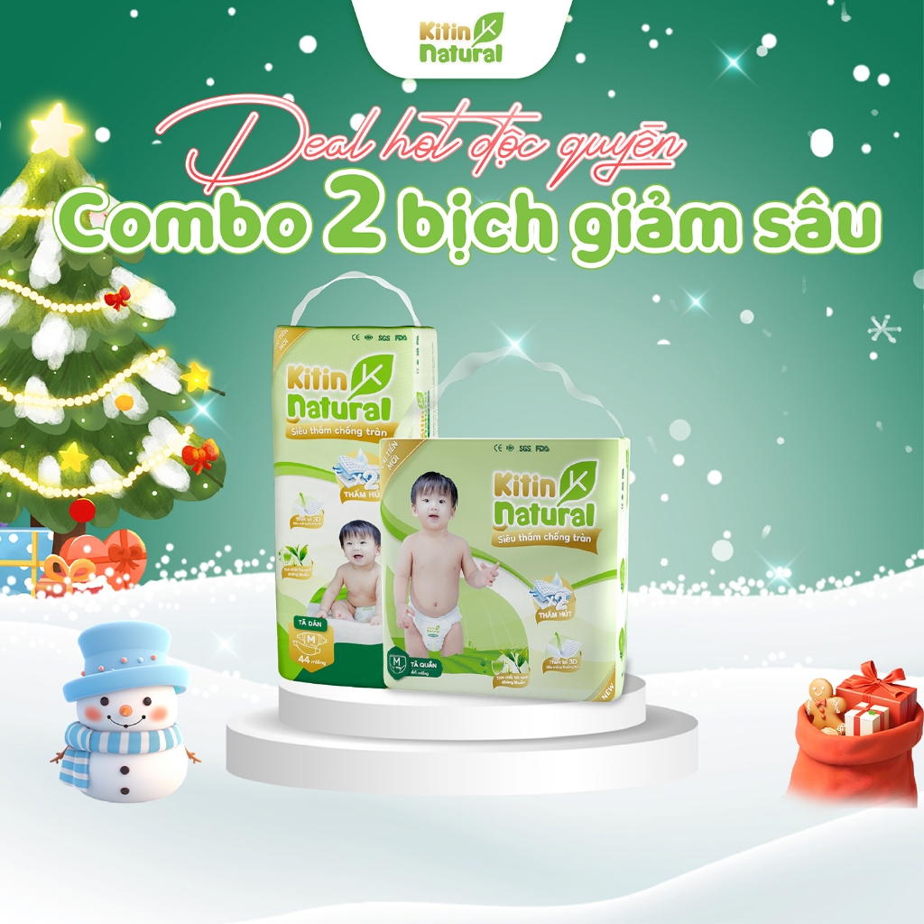 [GIẢM SÂU - KHÔNG QUÀ] Combo 2 bịch Kitin Natural tã dán kháng khuẩn ...