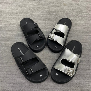 Dép Nữ Đế Xuồng 3cm Cao Cấp,Dép 2 Quai Da Mềm Đính Khoá Dễ Thương Phong Cách Hàn Quốc.