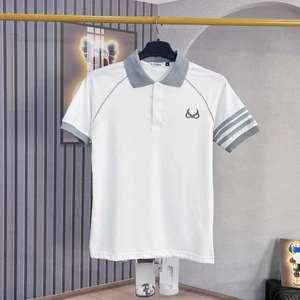 Áo polo Nam Tay ngắn, dáng slimfit, thêu logo, sọc tay vải cotton co dãn 4 chiều mịn mát