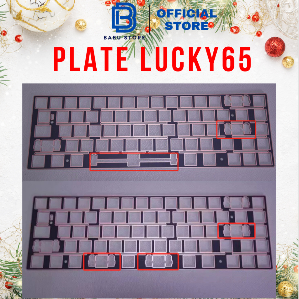 Plate PC bàn phím Lucky65 | Chất liệu PC/fr4 | Slit space, enter iso ...