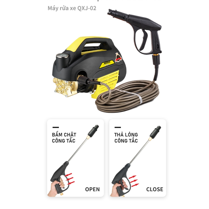 Máy rửa xe- TANKMECHE QXJ-02 Rửa xe gia đình áp lực cao Siêu khỏe phun rửa mạnh mẽ bảo hành chính hxng 6 tháng