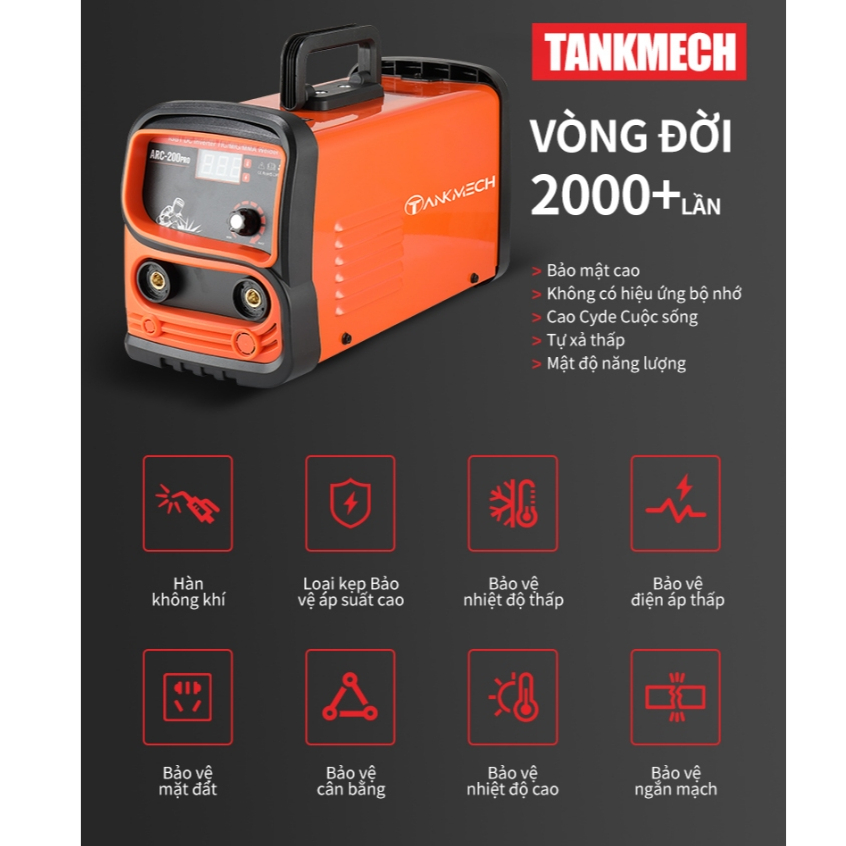 Máy Hàn Cầm Tay Công Suất Lớn ARC 200PRO Công Nghệ Châu Âu Tặng  Mỏ Hàn Điện Tử, Kẹp Mát, Mặt Nạ, Chổi Gõ Sỉ