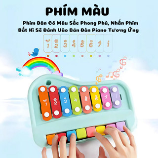 Đàn Piano Cho Bé Kết Hợp Đàn Gõ Âm Thanh 8 Phím Cho Bé - Đàn Cho Bé Chất Liệu Nhựa ABS An Toàn Phù Hợp Bé 1 Tuổi