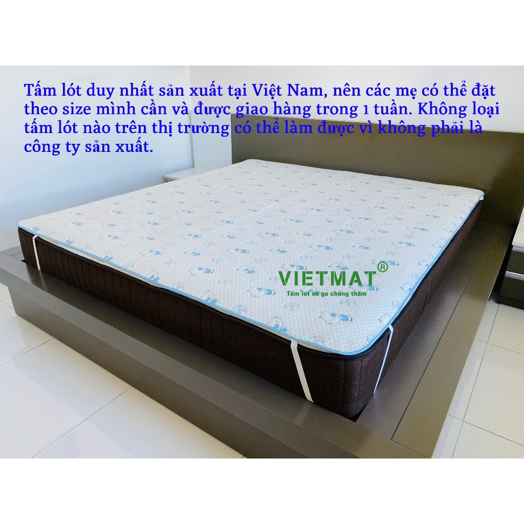 Ảnh Tấm lót chống thấm cho bé VIETMAT đủ size, thoáng mát và hút nước tốt, không hầm bí 2