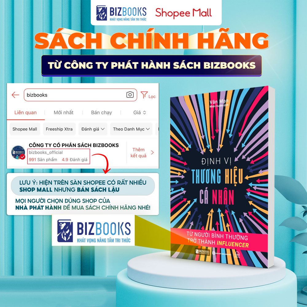 Sách Định Vị Thương Hiệu Cá Nhân: Từ Người Bình Thường Trở Thành Influencer - Bizbooks