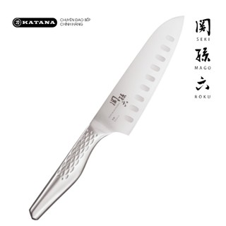 Dao bếp Nhật cao cấp KAI Shoso Santoku Hollow - Dao thái 3 trong 1 chống dính AB5157 (165mm)