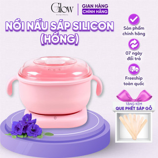 Nồi Nấu Sáp Wax Lông Chống Dính Silicone Màu Hồng Gấp Gọn Tiện Lợi GLOWWAXING CHE TÊN - 1092