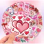 Set 60 Sticker Tình Yêu Màu Hồng Chống Nước Dán Laptop Vali Mũ Bảo Hiểm Sổ Tay
