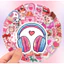 Set 60 Sticker Tình Yêu Màu Hồng Chống Nước Dán Laptop Vali Mũ Bảo Hiểm Sổ Tay